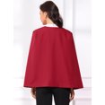 thumbnail image 3 of DARING DIVA Women's Cape Sleeve Business Work Open Front Casual Jacket Coat XS Red, 3 of 6