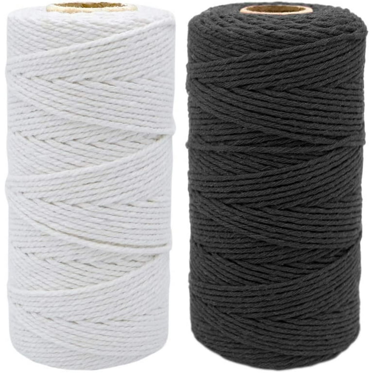 White String,Black String,656 Feet Cotton String,2mm Christmas String  Bakers Twine for Gardening,Decoration,Tying,Crafts Wrapping 
