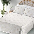 thumbnail image 3 of Ambesonne Art Deco Fitted & Flat Sheet with Shams 4 Pcs Set, Off White Classic Scales, Full, Off White Sand Brown, 3 of 5