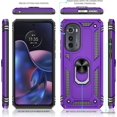 thumbnail image 3 of Compatible for Motorola Edge 2022 Case with HD Screen Protector, Moto Edge 2022 Case with Magnetic Ring Holder, Military-Grade Shockproof Protective Case for Moto Edge 2022, Purple, 3 of 9