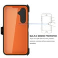 thumbnail image 6 of Ebizware for Samsung Galaxy S24 Phone Case, Case with [Built-in Screen Protector] Holster Belt Clip Military Grade Heavy Duty Shockproof Kickstand Cover for Galaxy S24 - Black/Orange, 6 of 11