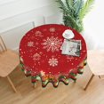 thumbnail image 4 of Christmas Snowflake Round Tablecloth 60 Inch, Christmas Decorations Round Table Cloth for Xmas Holiday Picnic Party Indoor Outdoor, 4 of 6