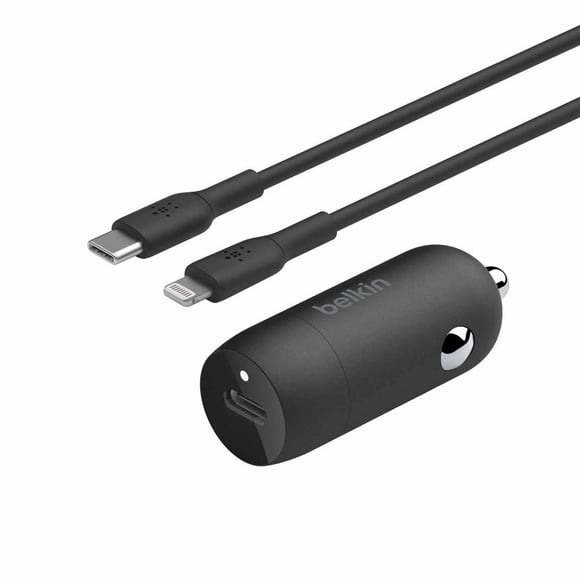 Belkin Boostcharge 30W USB-C Power Delivery PPS Car Charger and USB-C to Lightning Cable Black