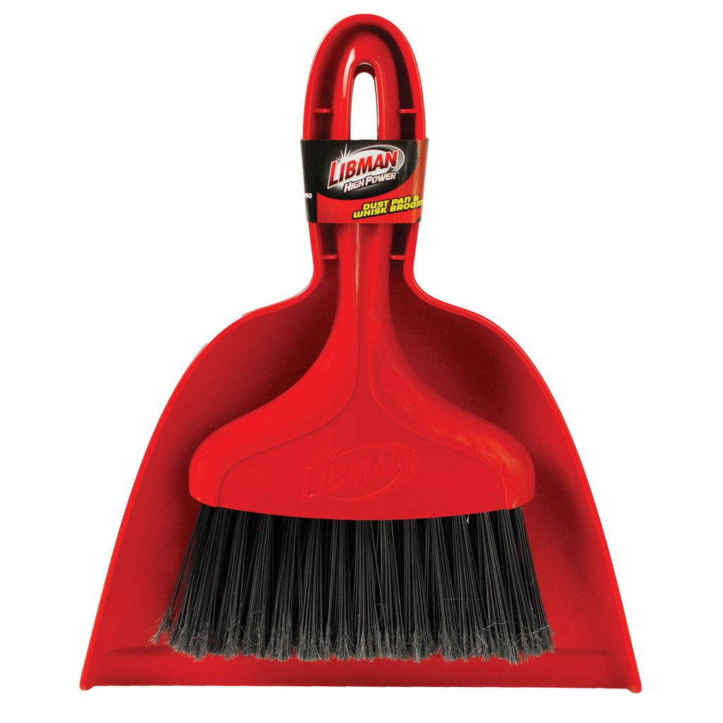 Libman Handheld Red Whisk Broom with 10 in Dust Pan, 1282