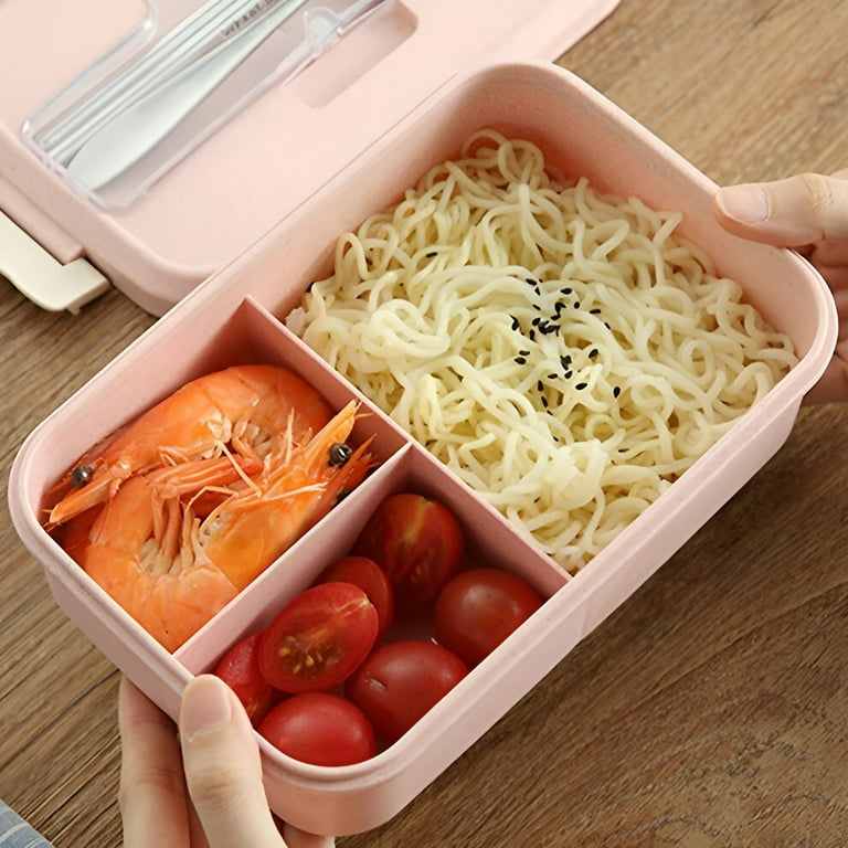 Nyidpsz 850ml Bento Lunch Boxes Leak-Proof Bento Box Food Container with 3 Compartments Food Storage Box Dishwasher Microwave Safe for School Office