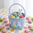 thumbnail image 1 of Decoraciones de Pascua, cestas de Pascua con conejito, cestas de algodón tejidas con conejito, lindos cubos de conejito con asa, rellenos de conejito, suministros de decoración para fiestas de huevos, 1 of 6