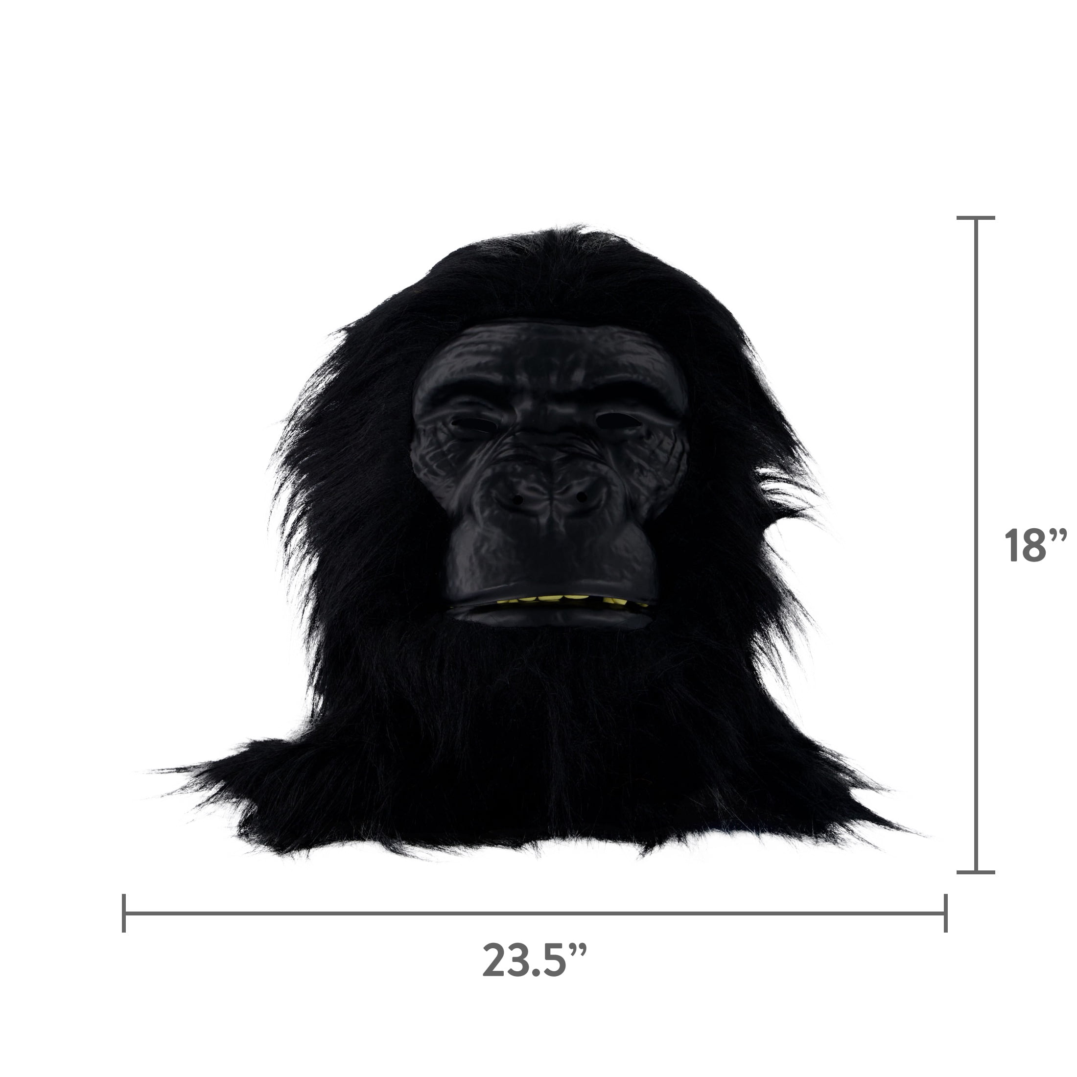 Gorilla Mask with Faux Fur Costume Accessory for Adults, Black, Halloween by Way To Celebrate