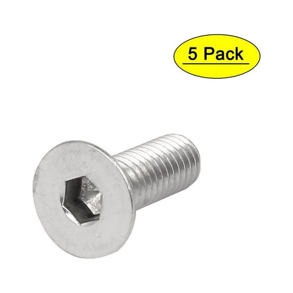 Uxcell M6x18mm 316 Stainless Steel Countersunk Flat Head Hex Socket Cap Screw Bolt (5-pack)