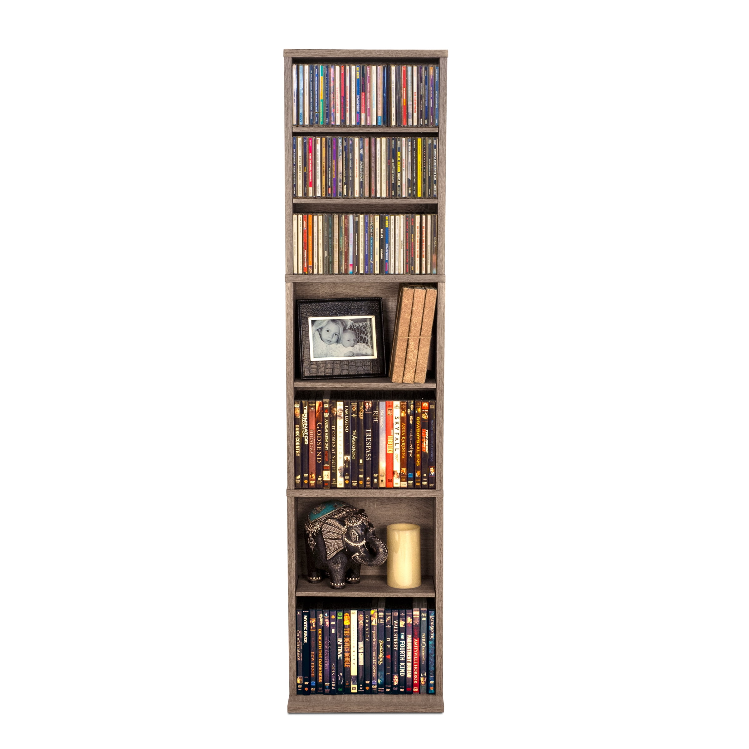 Atlantic 54"x13" Herrin Adjustable Wood Media Storage Shelf Bookcase