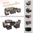 thumbnail image 3 of ALAULM Patio Conversation Set, 7-Piece Outdoor Furniture with Propane Fire Pit Table, Sand, 3 of 8