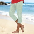 thumbnail image 2 of vigerkar Capri Leggings for Women High Waisted Polka Dot / Striped Patterns Workout Yoga Leggings (Light Green, XXL), 2 of 4