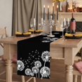 thumbnail image 2 of Table Runners 70 Inches Long Dress Scarves, White Dandelion Farmhouse Coffee/Dining/Kitchen Table Decor, Holiday Table Runner, Spring Flowers Botanical Vintage Black 13x70 Inch, 2 of 9