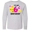 thumbnail image 3 of Inktastic Its My 6th Birthday with Smiling Emoticons Long Sleeve Youth T-Shirt, 3 of 5