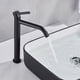 thumbnail image 3 of Grifo de lavabo cromado negro, grifo de lavabo alto y delgado, grifo de baño, grifo mezclador de agua fría y caliente, grifo de baño con grúa para lavabo, 3 of 5