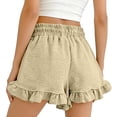 thumbnail image 6 of Maqroz Girls Cotton Shorts Casual Solid Color Elastic Waist Shorts with Ruffle Hem Summer Outings Athletic Shorts 2-13 Years, 6 of 7