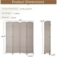 thumbnail image 3 of CL.HPAHKL 4 Panel Room Divider, Folding Privacy Screen 5.57 ft Tall Portable Wooden Wall Divider, Beige, 3 of 7