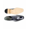 thumbnail image 3 of Men Belvedere Shoes Mare Genuine Ostrich Eel Leather Lace up Navy Blue 2P7, 3 of 5
