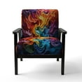 thumbnail image 4 of Designart "Vibrant Illusions Opt Art painting II" Multi-Color Modern Upholstered Accent Chair - Modern Arm Chair For Living Room, 4 of 7