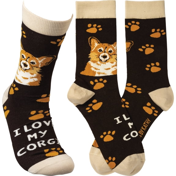 Primitives Socks - I Love My Corgi