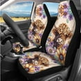 thumbnail image 2 of Uorisanigo Highland Cow Flower Car Seat Covers Full Set 14 Pcs Auto Steering Wheel Cover and Cars Headrest Cover and Console Cover Cars Seat Belt Cover Keychain Personalized Soft for Car SUV, 2 of 6