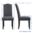 thumbnail image 5 of Alden Design 6pcs Fabric Padded Parson Dining Chairs with Nailhead Trim Wood Leg, Dark Gray, 5 of 10