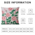 thumbnail image 5 of BANET Pink Flower Embroidered Throw Pillow Covers, Decorative Pillowcase, Square Covers, Lumbar Pillow for Home Decor Art 18x18in, 5 of 5