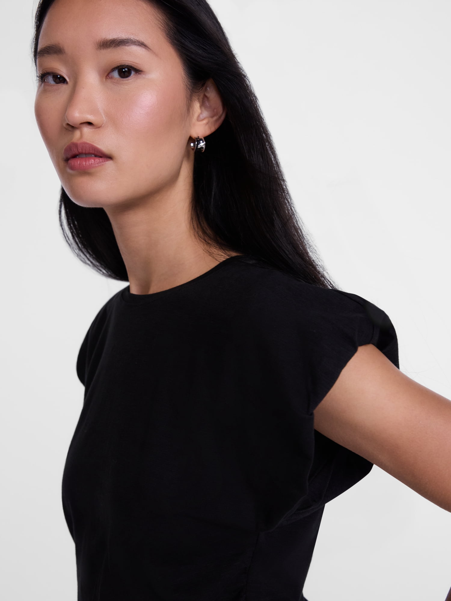 Scenario Women's and Women's Plus Tee with Short Bubble Cap Sleeves, Sizes XS-4X