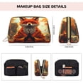 thumbnail image 5 of Easygdp Maple Leaf Meditating Fox Leather Makeup Bag Zipper Pouch Travel Cosmetic Organizer for Women and Girls, Make up Bag with Zipper, 5 of 8