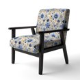 thumbnail image 3 of Designart "Blue Meadow Floral Tapestry" Blue Floral Upholstered Accent Chair - Cottage Arm Chair For Bedroom, 3 of 5
