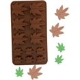Gummy Fondant Silicone Leaf Mold Brown 24 Cavity Oven Safe, Food