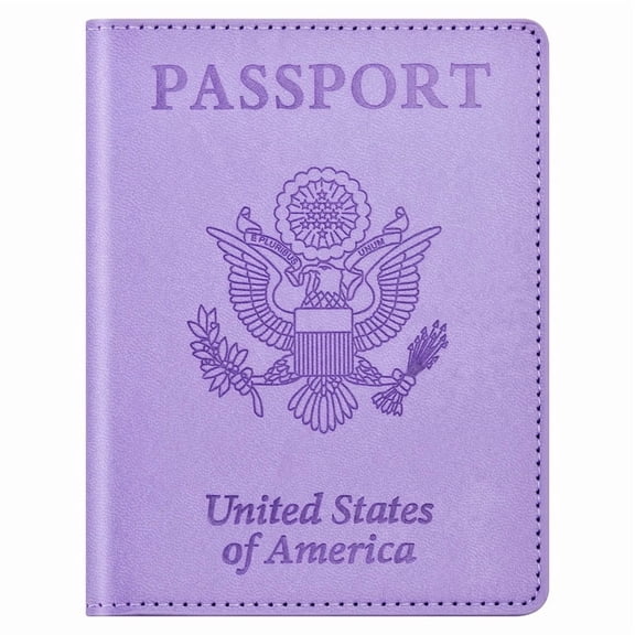 HOMEIORA Passport and Vaccine Card Holder Cover Combo, Passport Case / Wallet with Vaccine Card Slot for Women and Men - Light Purple, 1 Pack