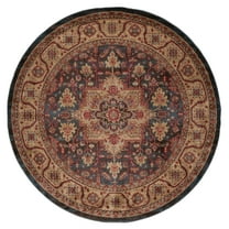 SAFAVIEH Mahal Josephine Oriental Area Rug, Navy/Natural, 3' x 3' Round