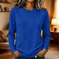 thumbnail image 4 of yillto Womens Long Sleeve Shirts Cotton Crewneck Basic Tees Tops Soft Comfy Solid Color Tshirts, 4 of 7