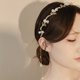 thumbnail image 5 of Diadema de flores para mujeres y niñas, diadema bohemia de hoja dorada, accesorios de hadas para boda, tocado, corona nupcial (floral), 5 of 5