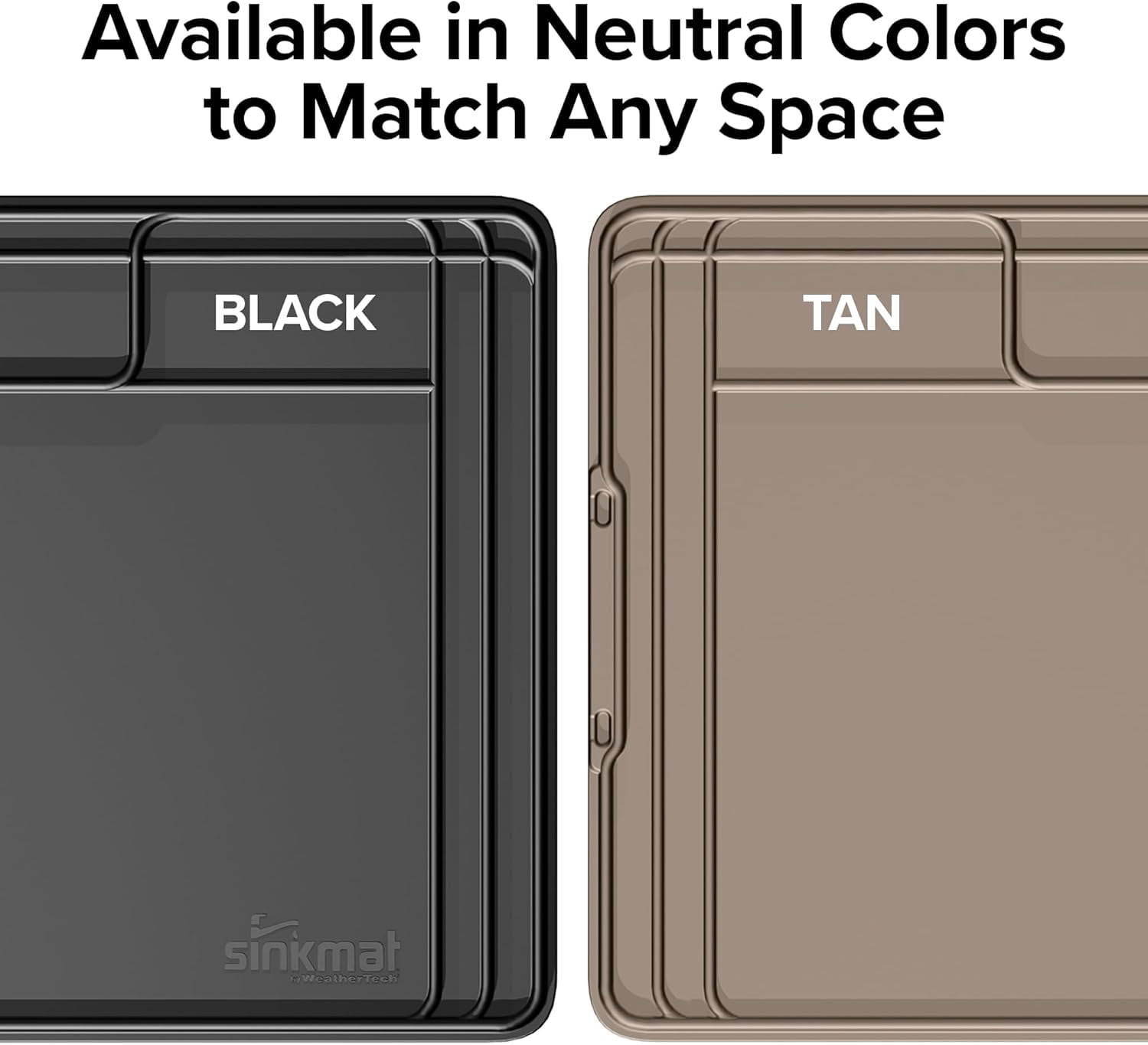 FeGe  SinkMat – Waterproof Under Sink Liner Mat for Kitchen Bathroom – 34” x 22” Inches - Durable, Flexible Tray – Home undersink Organizer Must Haves, Black