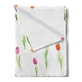 thumbnail image 2 of Watercolor Flower Soft Flannel Fleece Blanket, Colorful Tulips Pattern Country Style Floral Design Watercolor Effect Art, Cozy Plush for Indoor and Outdoor Use, 50" x 60", Multicolor, by Ambesonne, 2 of 5