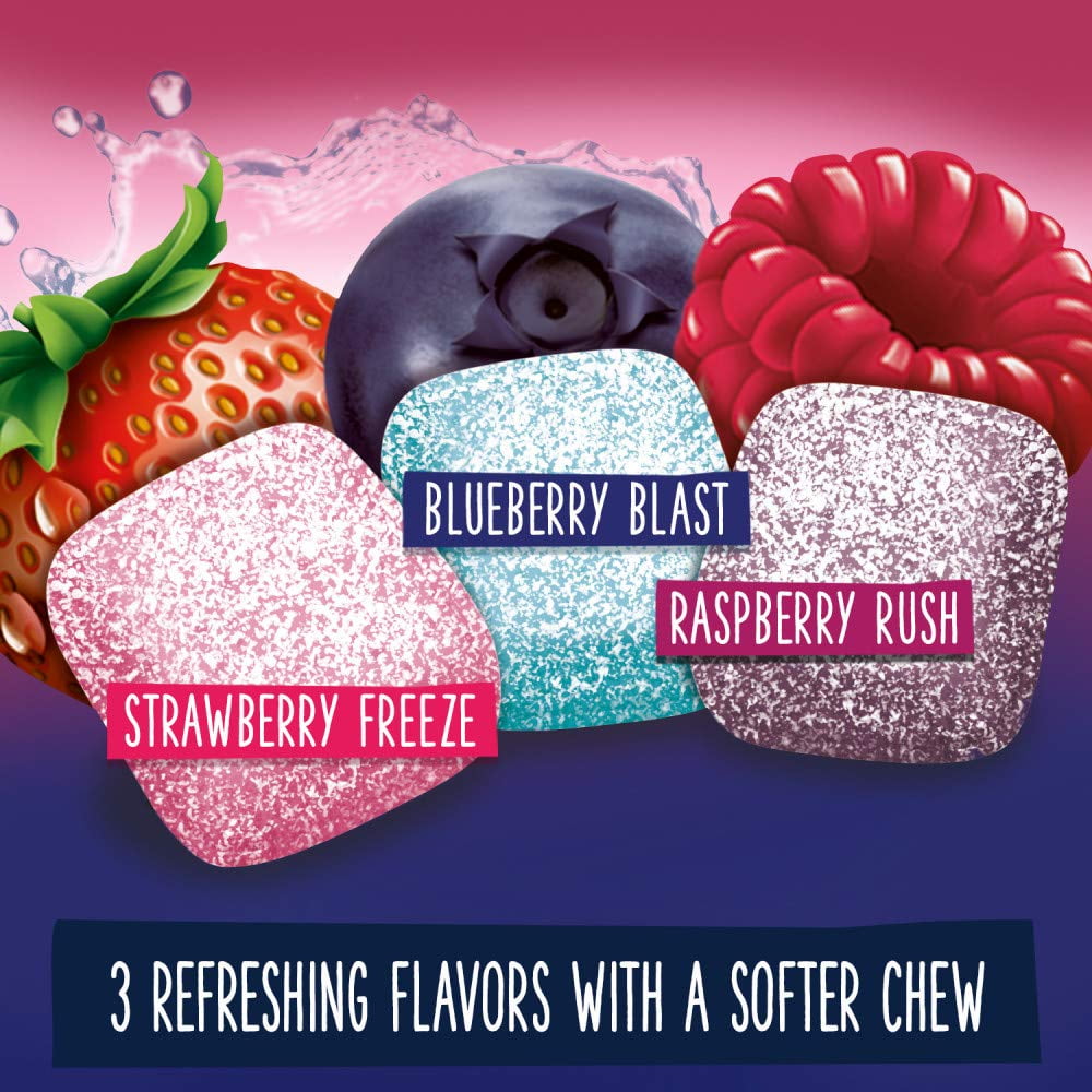 Extra Refreshers Berry Mix Gum, 3.21-Ounce 40-Piece Bottle (Pack of 6)