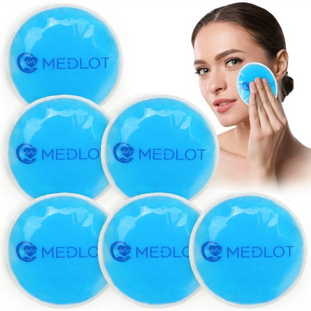 LotFancy Mini Ice Pack for Eyes, Face,Breastfeeding, Injuries, 6 PCS Reusable Small Hot Cold Pads