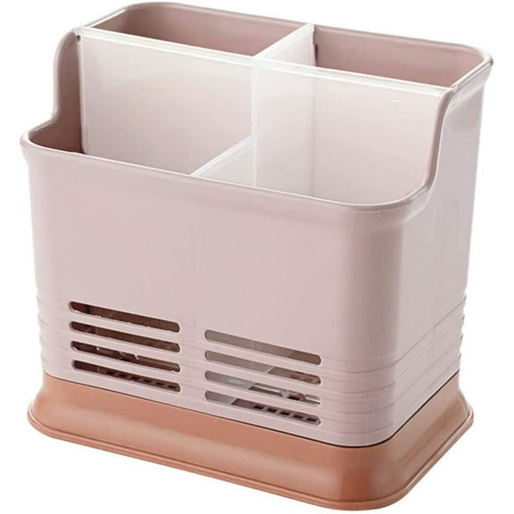 Kitchen Utensil Holder Cutlery Draining Storage Rack, Chopsticks Spoon Fork Organizer Basket with Hollow Partition Design, Best Helper for Cleaning Kitchen Sink Countertop Table Utensil