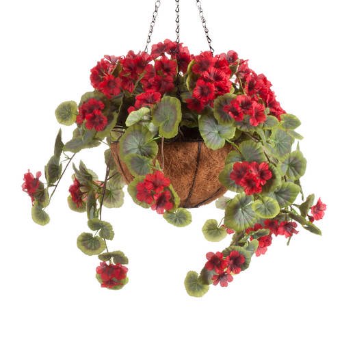 Full Assembled Geranium Hanging Basket by OakRidgeRed