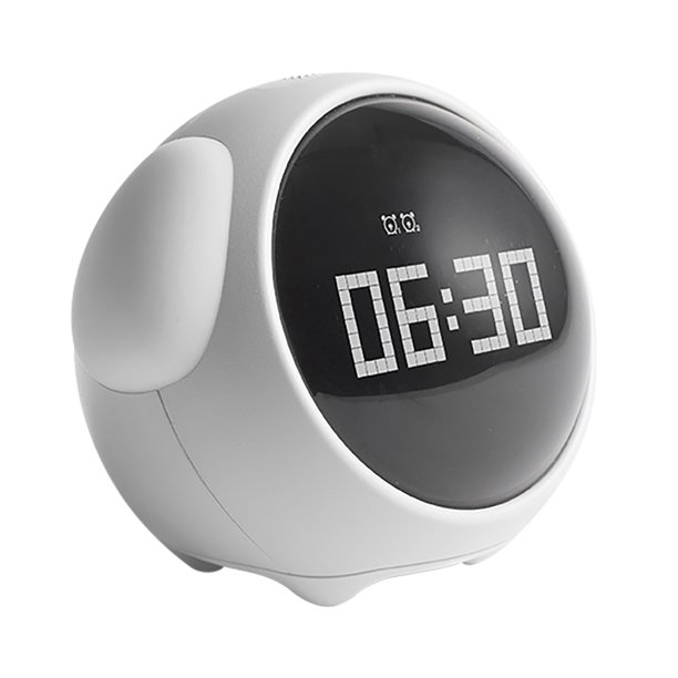 Despertador para niños Ajuste de alarma dual Regalo de luz nocturna (Expresión blanca) Tmvgtek Para estrenar