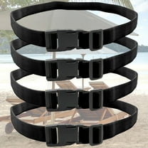 4 Pcs Towel Bands for Beach Chairs Adjustable Beach Towel Holder Elastic Chair Clips Straps for Pool Cruise Carnival Ship Travel Vacation Accessories Essentials(Black))