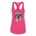 thumbnail image 2 of Wild Bobby, If I Can't Wear My Flip Flops I'm Not Going Colorful Sandals Streetwear Ladies Racerback Tank Top, Raspberry, Medium, 2 of 3