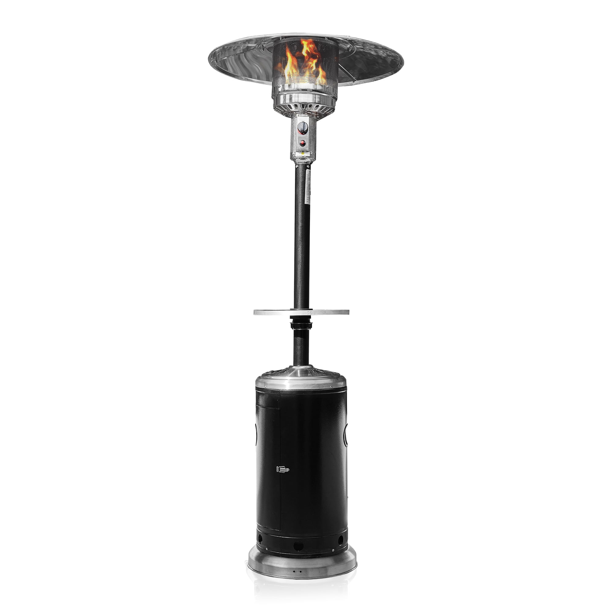 Belleze Patio Heater Propane Heat w/ Table & Wheels (48,000 BTU) Black