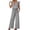 C487 Grey, variant on Curuila Jumpsuits For Women Square Neck Sleeveless Solid Color Pocket Wide Leg Long Comfort Casual Bodysuits Gray Size S