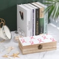 thumbnail image 4 of 7.9×2.3 In Wooden Boxes Durable Easy To Use Dustproof Prevent Slippery Delicate And Cabinet Watercolor Pink Ribbon Pattern, 4 of 8