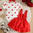 thumbnail image 4 of TOWED22 Newborn Baby Girl Romper Jumpsuit Bodysuit +Pants Shorts+Headband Outfit Set Red,0-3 M, 4 of 6
