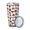 thumbnail image 2 of KLL Halloween Mouth Print 40oz Stainless Steel Insulated Car Cup with Spillproof Lid - Keep Your Drink Hot or Cold on the Go-Straw Three-piece Set, 2 of 8