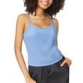 thumbnail image 3 of BILIKEYU No Ride Up Tank Tops Women,&nbsp;Double Lined Adjustable Spaghetti Strap Basic Camisole Sleeveless Fitted Summer Shirts, Blue, 3 of 4
