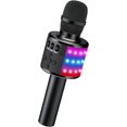 thumbnail image 2 of BONAOK Micrófono de karaoke inalámbrico Bluetooth con luces LED, micrófono portátil 4 en 1 con altavoz, reproductor de karaoke para cantar, juguetes de fiesta en casa, regalo de cumpleaños para niños,, 2 of 4